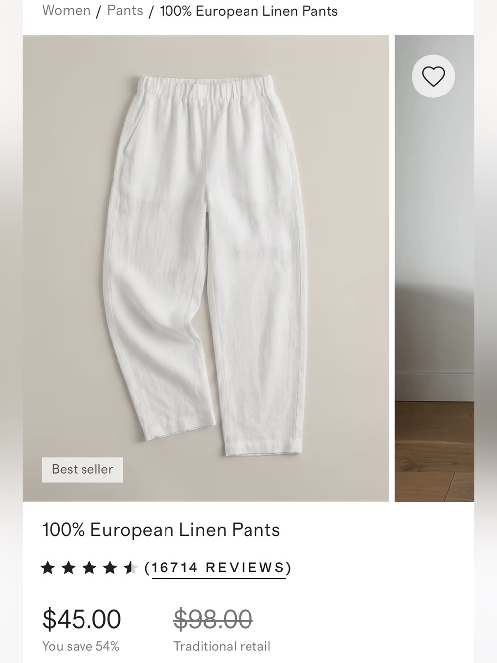 Quince 100% European Linen Pants - Picture 3 of 4
